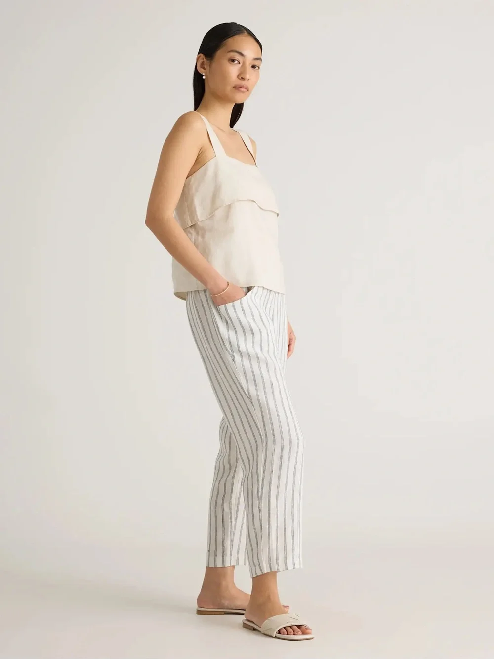 Quince Tapered Linen Pants - sz M